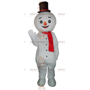 Costume da mascotte gigante sorridente pupazzo di neve