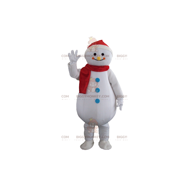 Giant Smiling White Snowman BIGGYMONKEY™ Mascot Costume –