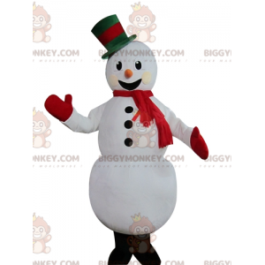 Cute Very Smiling Cute White Snowman BIGGYMONKEY™ Mascot