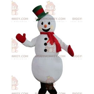 Fantasia de mascote BIGGYMONKEY™ de boneco de neve branco fofo