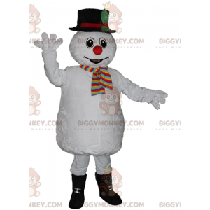 Costume da mascotte pupazzo di neve morbido colorato e carino