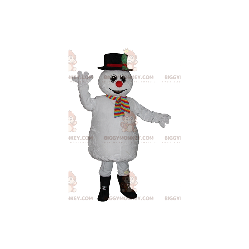 Colorful and Cute Soft Snowman BIGGYMONKEY™ Mascot Costume –