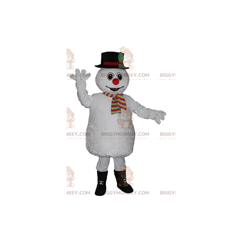 Disfraz de mascota BIGGYMONKEY™ de muñeco de nieve suave y