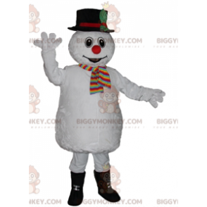 Costume da mascotte pupazzo di neve morbido colorato e carino
