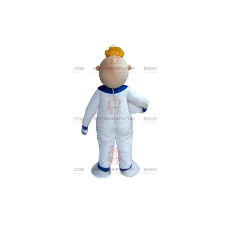 BIGGYMONKEY™ maskotkostume Blond mand astronaut i hvid jumpsuit