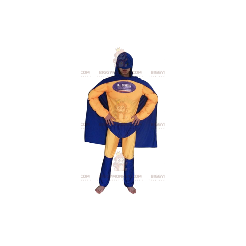 Costume de superhéros en tenue bleue et jaune - Biggymonkey.com