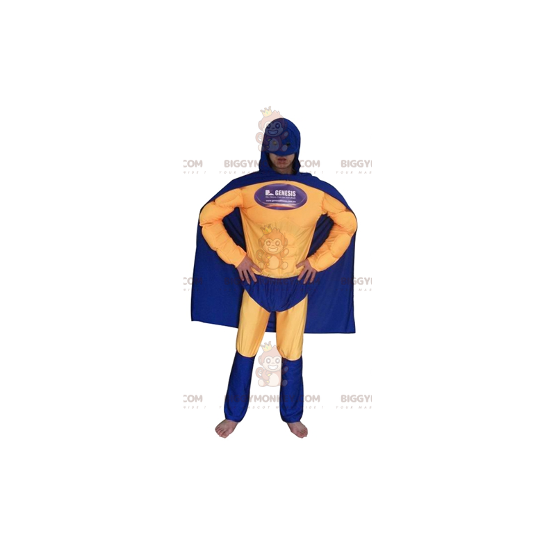Superheldenkostüm im blau-gelben Outfit - Biggymonkey.com