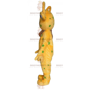 BIGGYMONKEY™ gele alien groene stippen mascottekostuum -