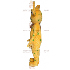 Kostým maskota BIGGYMONKEY™ Yellow Alien Green Dots –