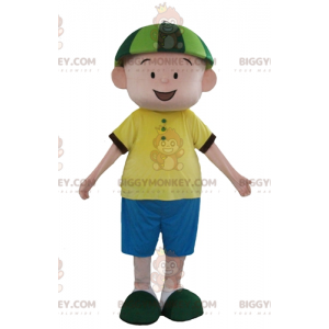 BIGGYMONKEY™-Maskottchenkostüm für Jungen in blau-gelbem Outfit