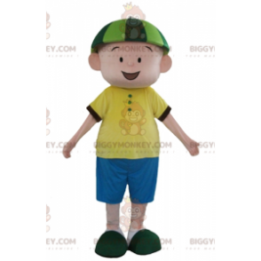 BIGGYMONKEY™-Maskottchenkostüm für Jungen in blau-gelbem Outfit