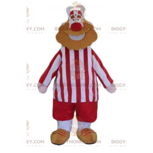 Costume da uomo vichingo barbuto BIGGYMONKEY™ vestito di rosso