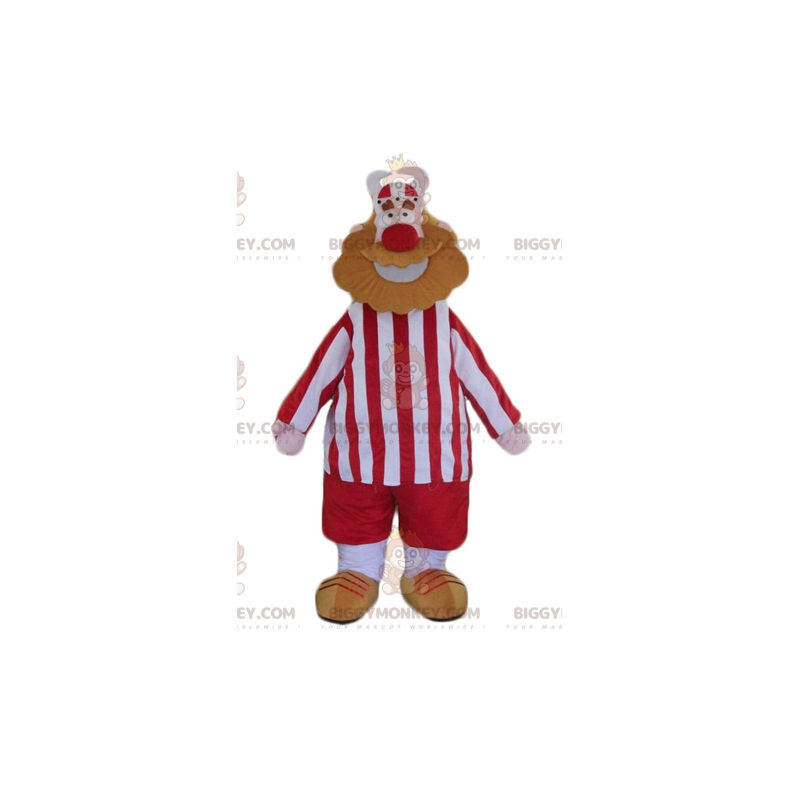 Traje de mascote de homem barbudo Viking BIGGYMONKEY™ vestido