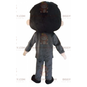 BIGGYMONKEY™ Mascot Costume Brown Boy Dressed In Gray Very