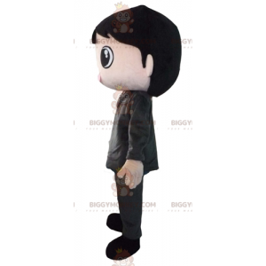 BIGGYMONKEY™ Mascot Costume Brown Boy Dressed In Gray Very