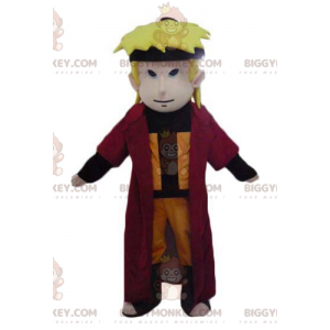 Costume de mascotte BIGGYMONKEY™ de garçon blond de samouraï de