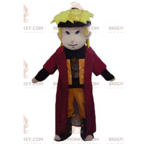 Manga Character Samurai Blonde Boy BIGGYMONKEY™ Mascot Costume