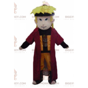 Costume de mascotte BIGGYMONKEY™ de garçon blond de samouraï de