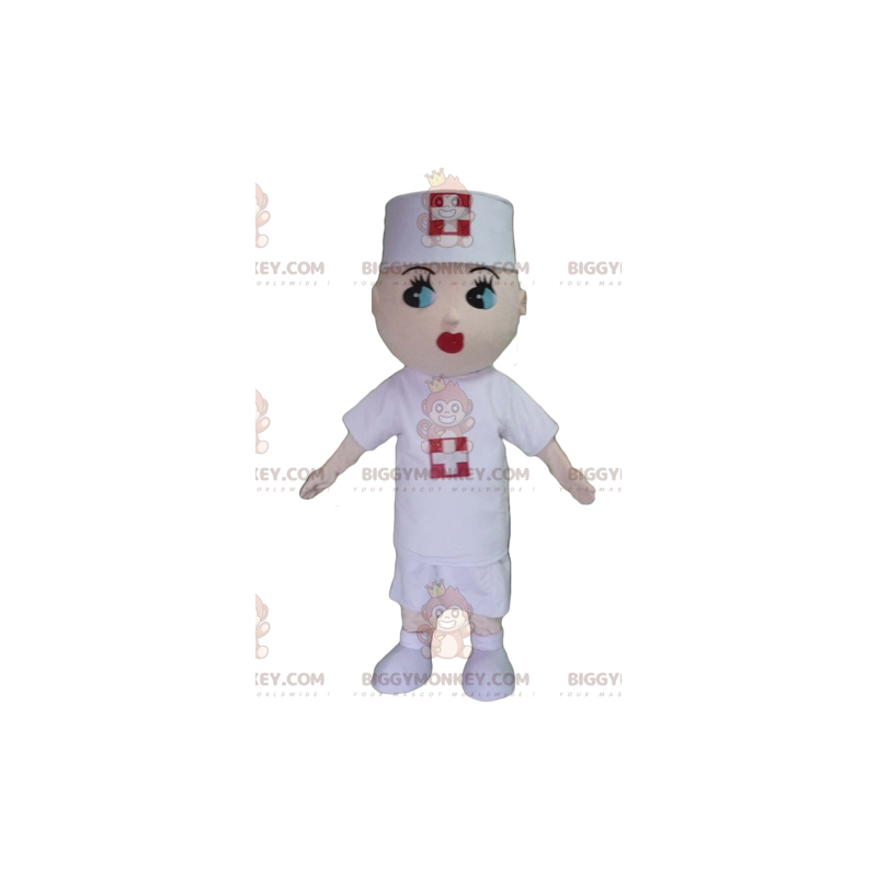 Verpleegster BIGGYMONKEY™ mascottekostuum met witte jas -