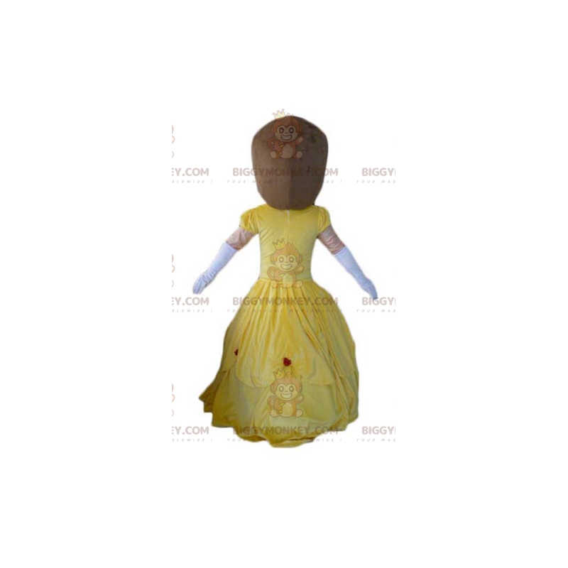 BIGGYMONKEY™ Maskottchen Kostüm Frau Prinzessin im gelben Kleid
