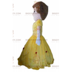 BIGGYMONKEY™ maskotkostume kvindeprinsesse i gul kjole -