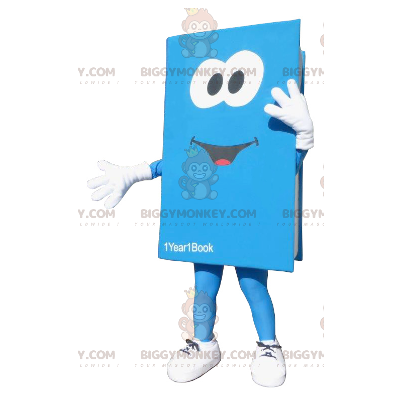 Costume de mascotte BIGGYMONKEY™ de livre bleu géant -