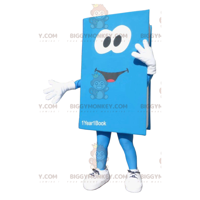 Gigantisch blauw boek BIGGYMONKEY™ mascottekostuum -