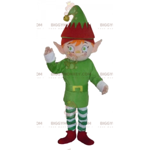Traje de mascote Elfo Leprechaun BIGGYMONKEY™ vestido em verde