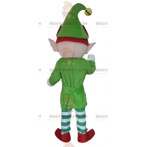 Elf Kobold BIGGYMONKEY™ Maskottchenkostüm in Grün, Weiß und Rot