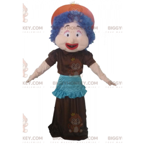 Fantasia de mascote feminina BIGGYMONKEY™ com vestido de cabelo