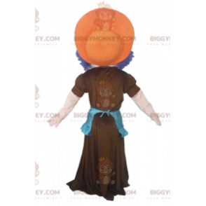 Woman BIGGYMONKEY™ Mascot Costume with Blue Hair Dress and