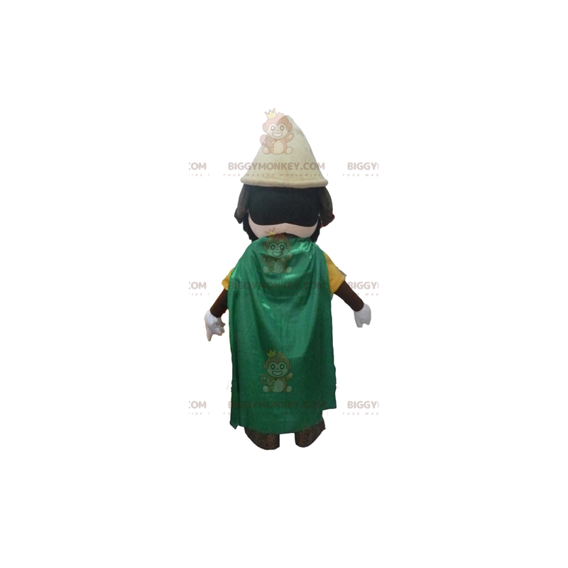 Knight BIGGYMONKEY™ Mascot Costume with yellow outfit and green