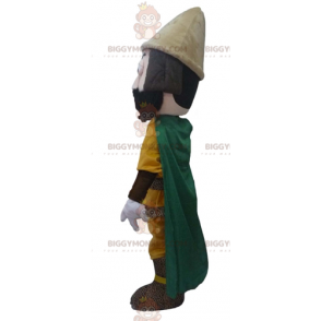 Traje de mascota Knight BIGGYMONKEY™ con traje amarillo y capa