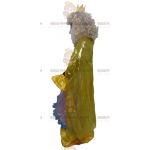 BIGGYMONKEY™ maskottiasu Queen Princess keltaisessa mekossa
