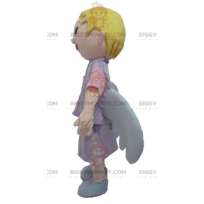 BIGGYMONKEY™ Mascot Costume Smiling Blonde Angel With Cute