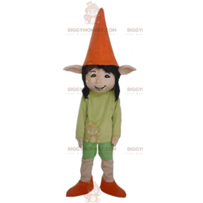 Zeer lachende Elf Pixie-mascottekostuum met puntige oren