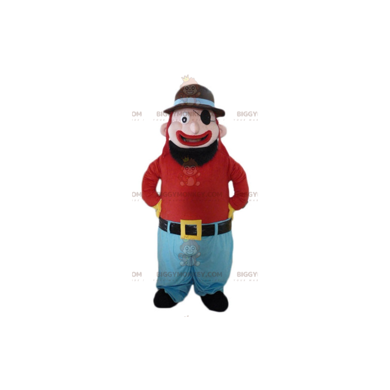 BIGGYMONKEY™ Mascottekostuum van lachende bebaarde man met