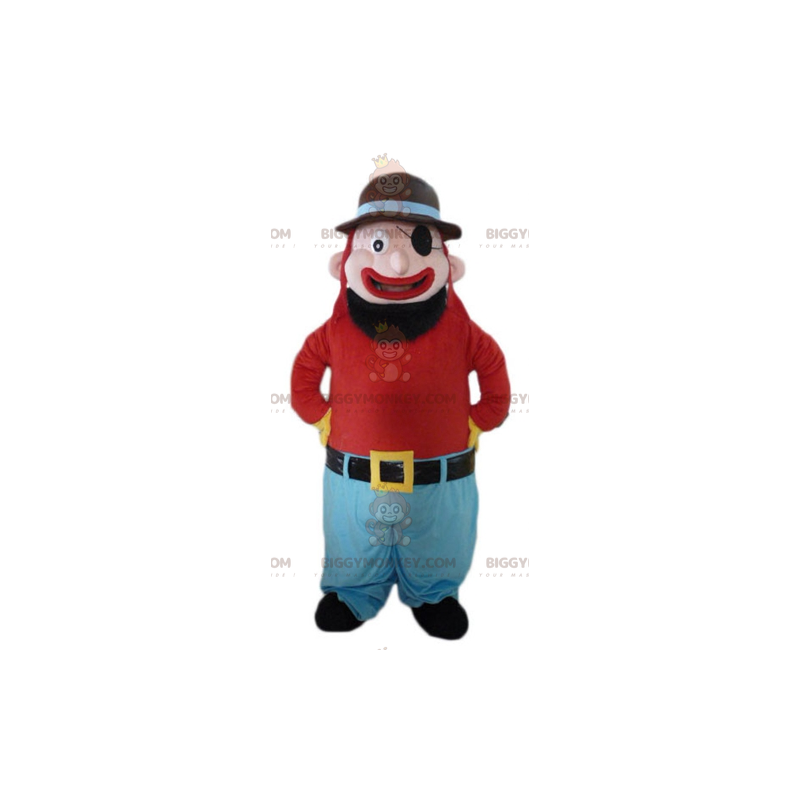 Traje de mascote BIGGYMONKEY™ de homem barbudo sorridente com