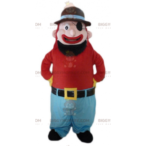 BIGGYMONKEY™ Costume da mascotte di uomo barbuto sorridente con
