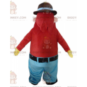 Traje de mascote BIGGYMONKEY™ de homem barbudo sorridente com