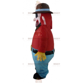 BIGGYMONKEY™ Mascottekostuum van lachende bebaarde man met