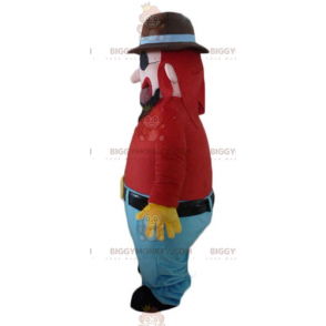 Traje de mascote BIGGYMONKEY™ de homem barbudo sorridente com