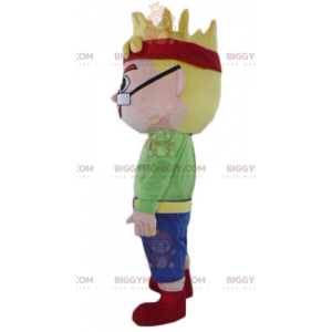 Blonde Boy Man BIGGYMONKEY™ Mascot Costume with Glasses and