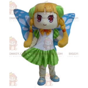 Cute Girl BIGGYMONKEY™ Mascot Costume with Butterfly Wings –