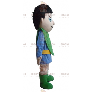 BIGGYMONKEY™ Mascot Costume of Knight in Blue and Green Outfit