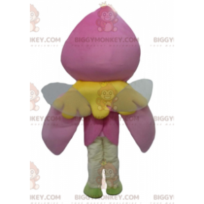 Traje de mascote BIGGYMONKEY™ Garota loira com pequenas asas –