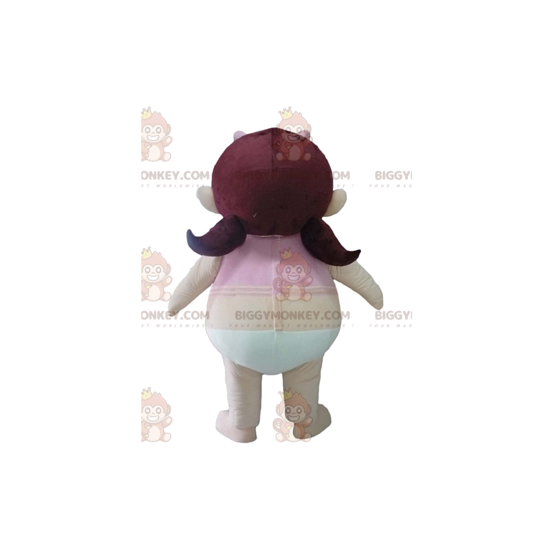 BIGGYMONKEY™ mascottekostuum meisje in slipje met roze T-shirt