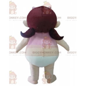 BIGGYMONKEY™ Mascot Costume Girl In Panties With Pink T-Shirt -