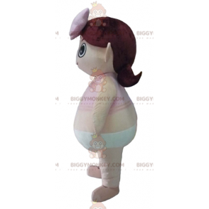 BIGGYMONKEY™ Mascot Costume Girl In Panties With Pink T-Shirt -