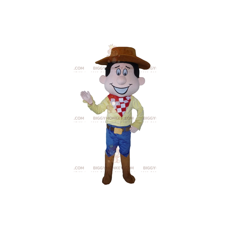Traje de mascote de cowboy BIGGYMONKEY™ em traje tradicional